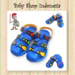 large sepatu sandal biru